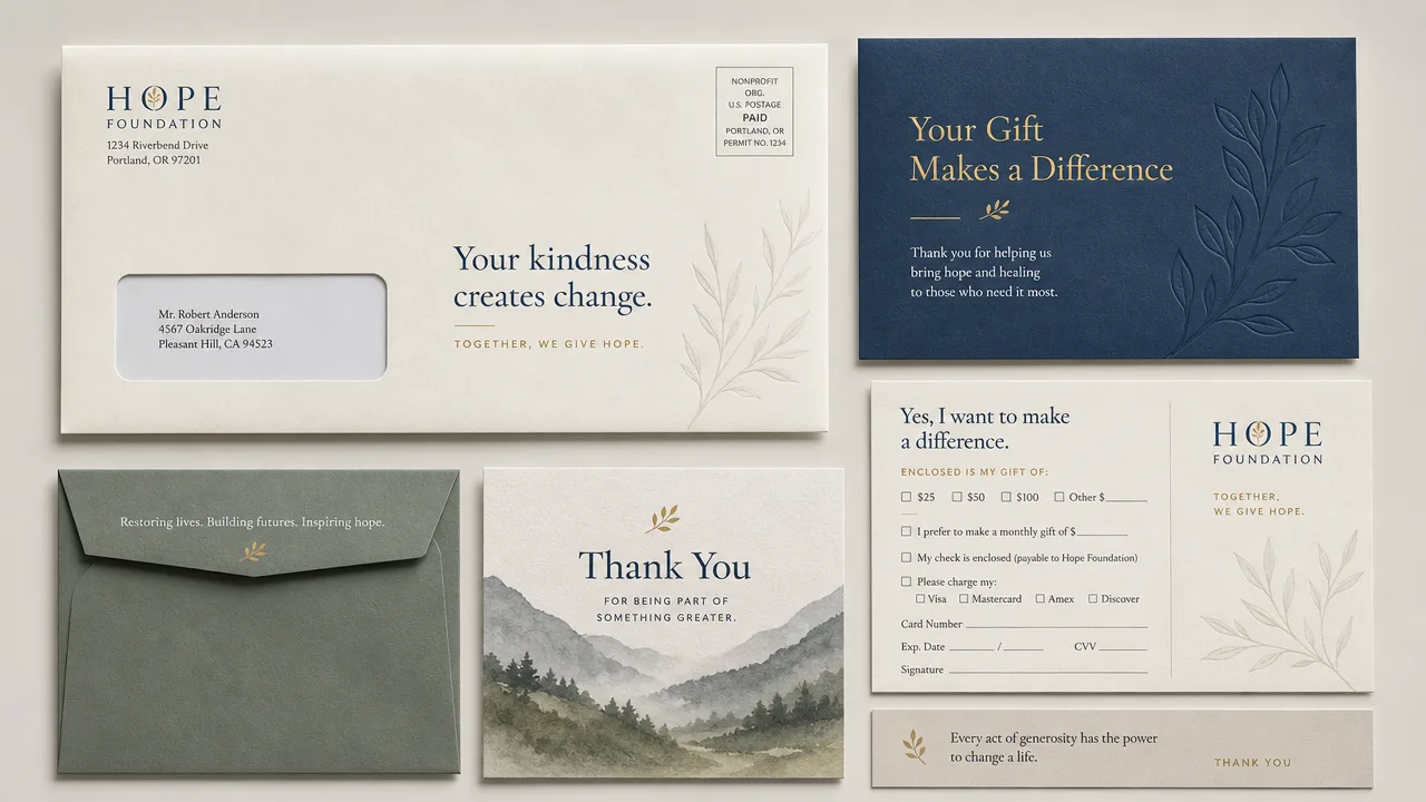 Charity mailing pack examples with inserts