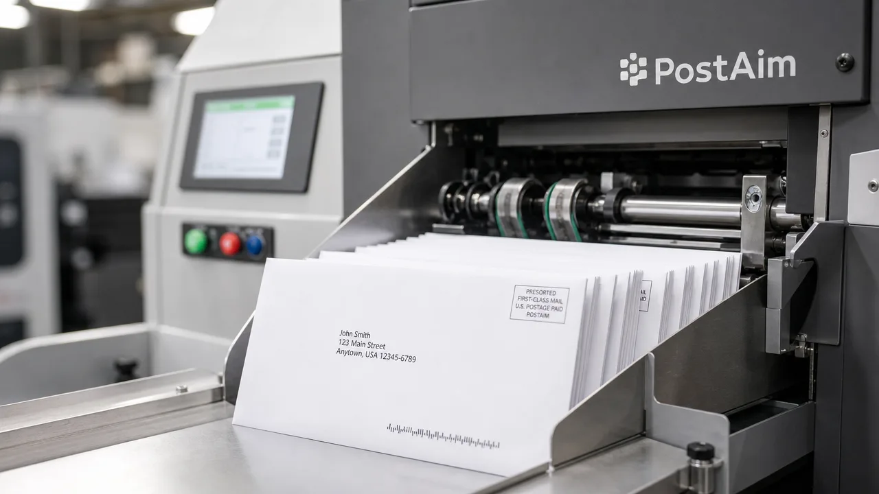 Postaim sortation machine - addressed direct mail ready for An Post Ireland delivery